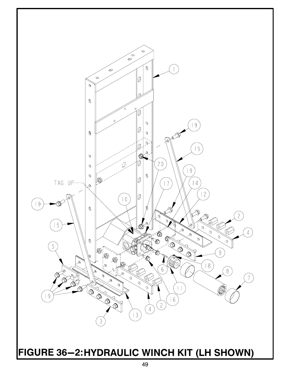 Figure 36-2: hydraulic winch kit (lh shown) | MBW Blitzscreed User Manual | Page 51 / 56