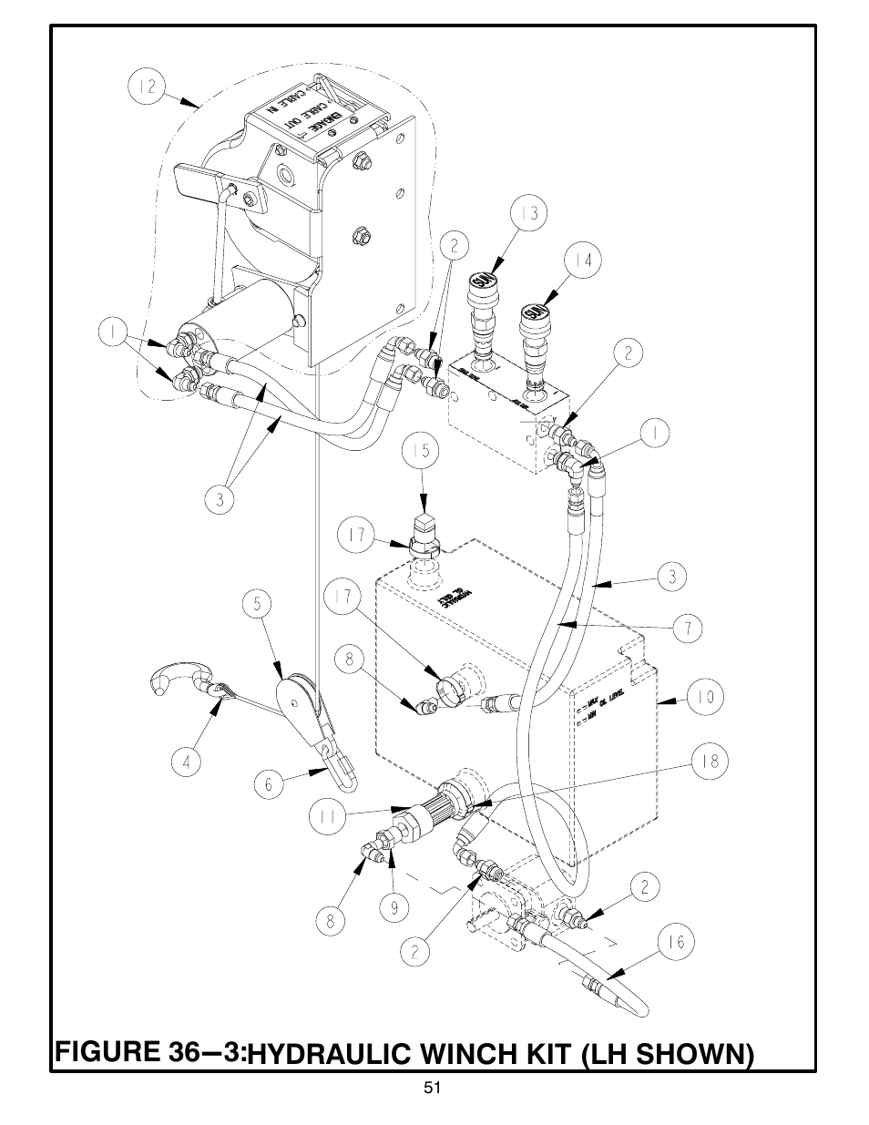Figure 36-3: hydraulic winch kit (lh shown) | MBW Blitzscreed User Manual | Page 53 / 56