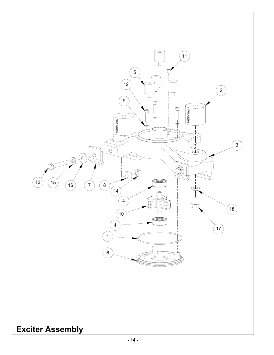 Exciter assembly | MBW WS500 User Manual | Page 17 / 21