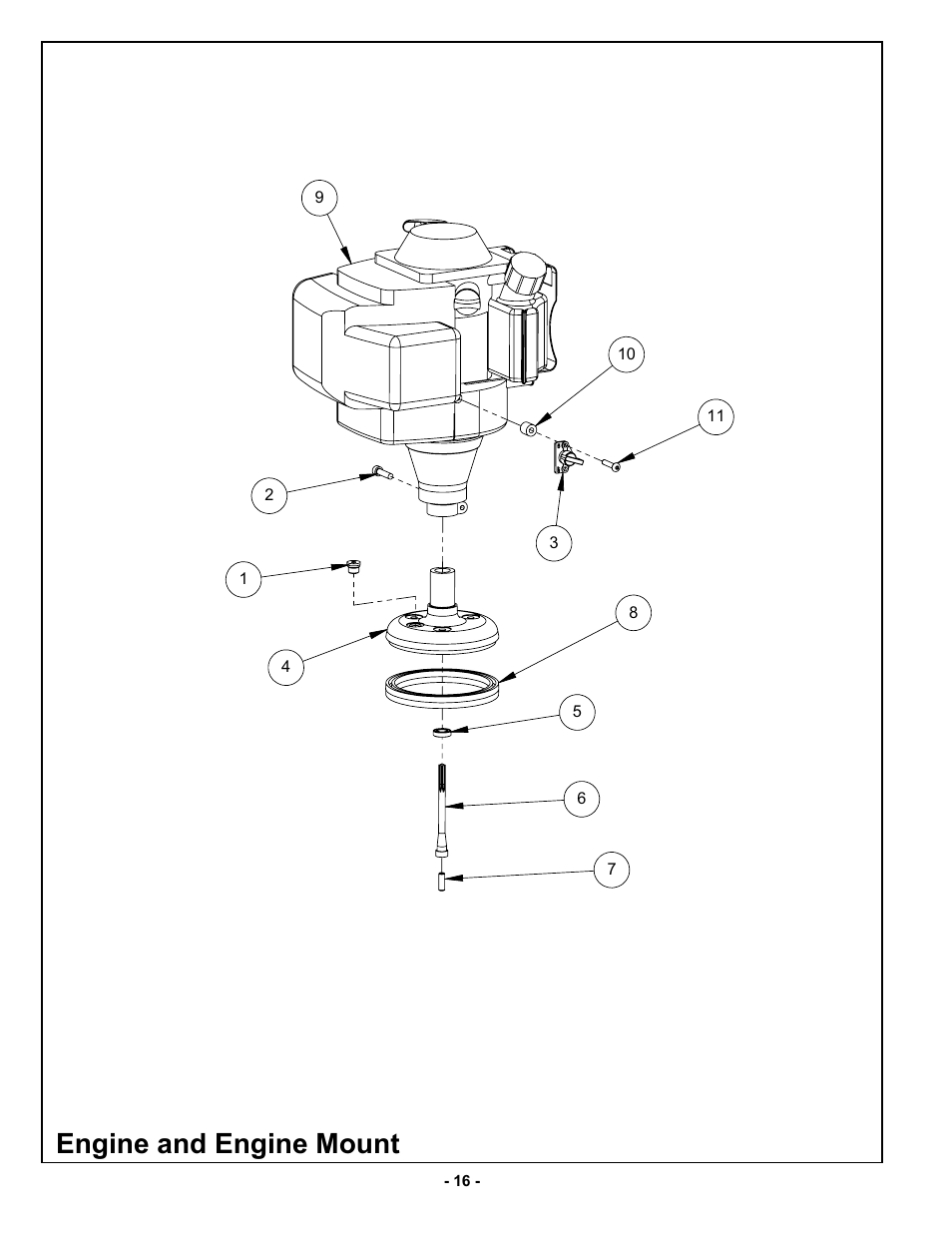 Engine and engine mount | MBW WS500 User Manual | Page 19 / 21