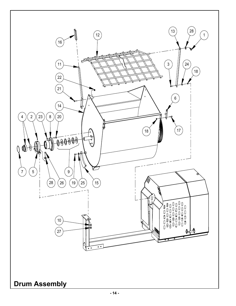 Drum assembly | MBW MM90 User Manual | Page 17 / 33