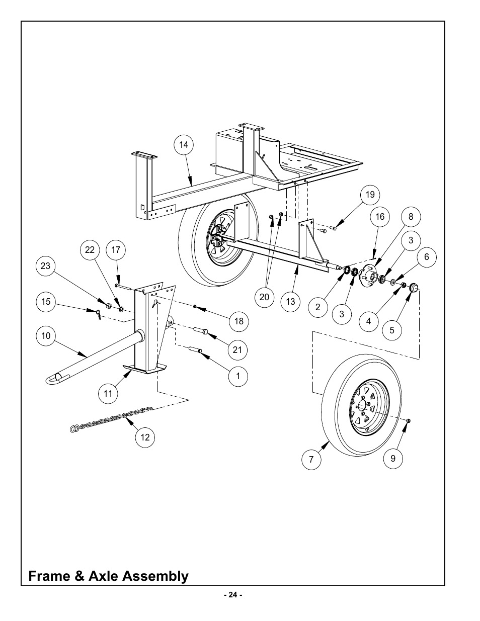 Frame & axle assembly | MBW MM90 User Manual | Page 27 / 33