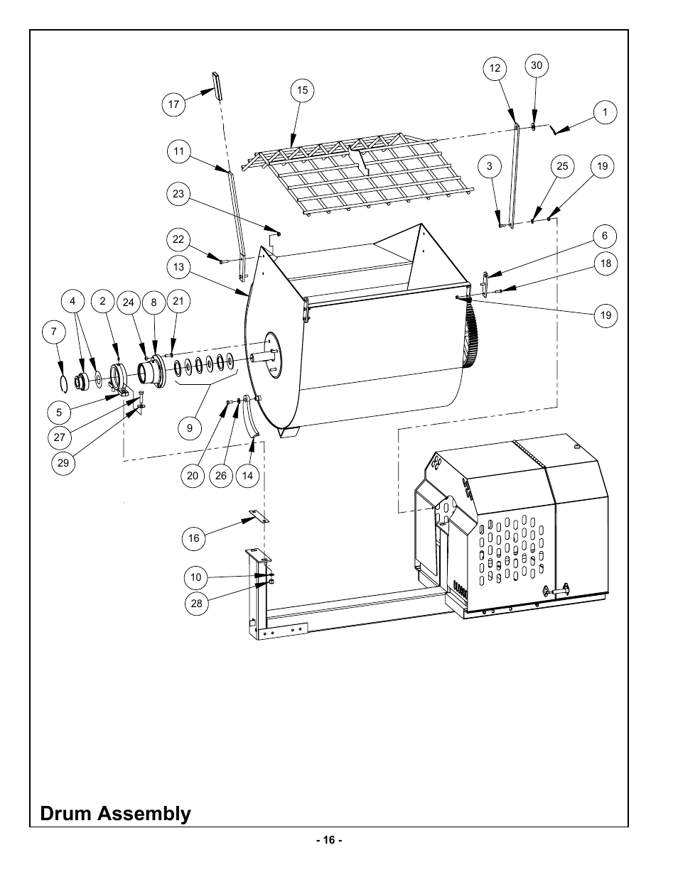 Drum assembly | MBW MM120 User Manual | Page 19 / 33