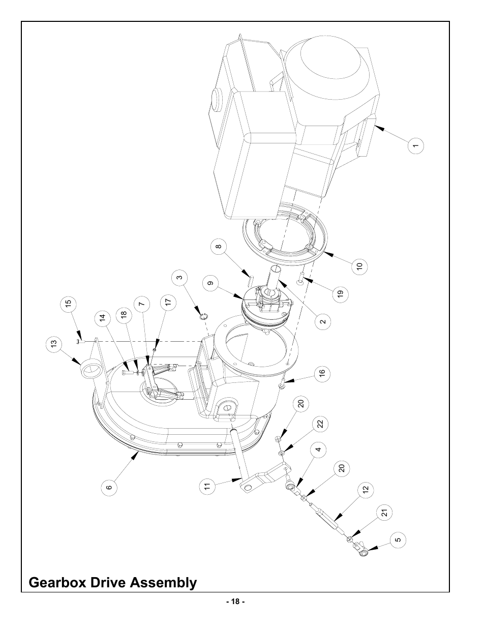 Gearbox drive assembly | MBW MM120 User Manual | Page 21 / 33