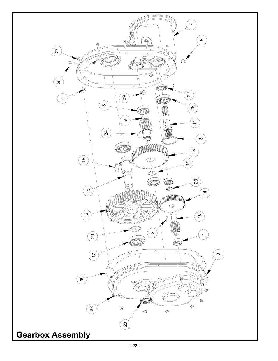 Gearbox assembly | MBW MM120 User Manual | Page 25 / 33