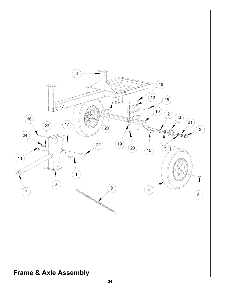 Frame & axle assembly | MBW MM120 User Manual | Page 27 / 33