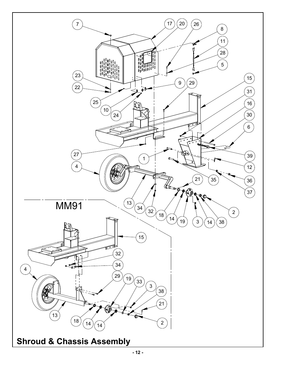 Shroud & chassis assembly | MBW MM121 User Manual | Page 15 / 25
