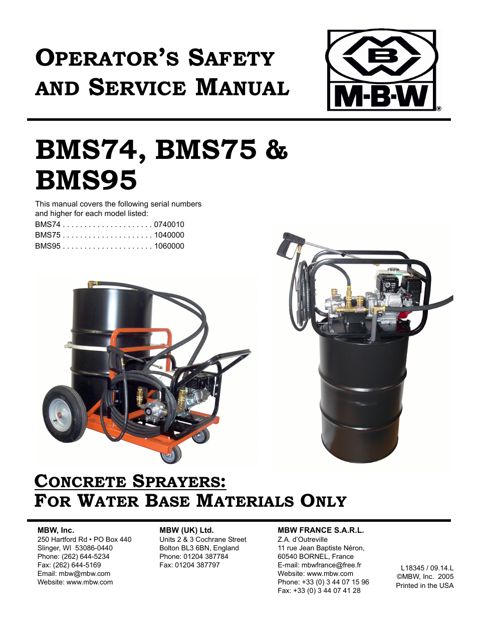 MBW BMS95 User Manual | 21 pages