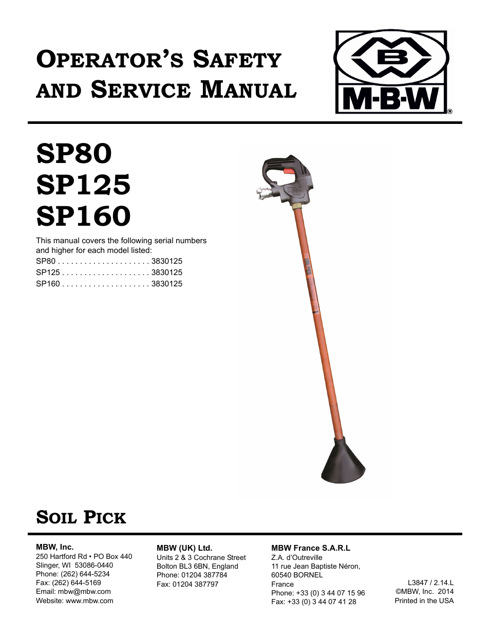 MBW SP160 User Manual | 17 pages