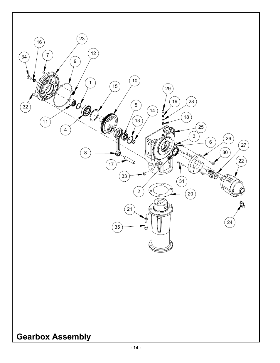 Gearbox assembly | MBW AR57 User Manual | Page 17 / 25