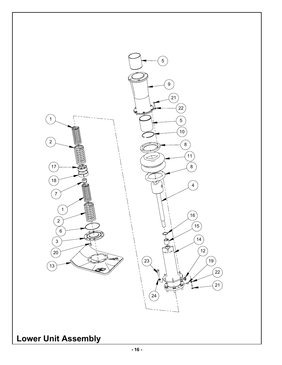 Lower unit assembly | MBW AR57 User Manual | Page 19 / 25