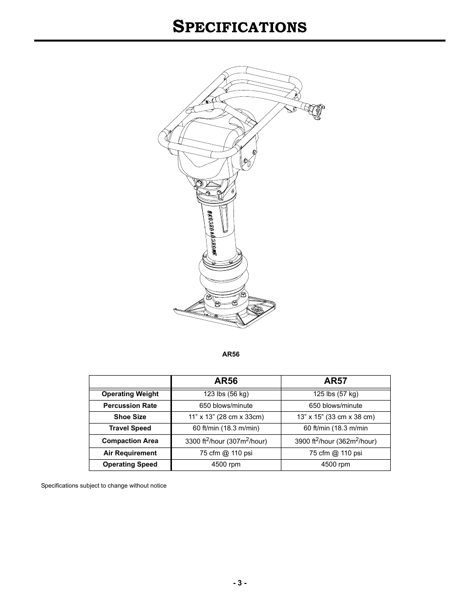 Pecifications | MBW AR57 User Manual | Page 6 / 25