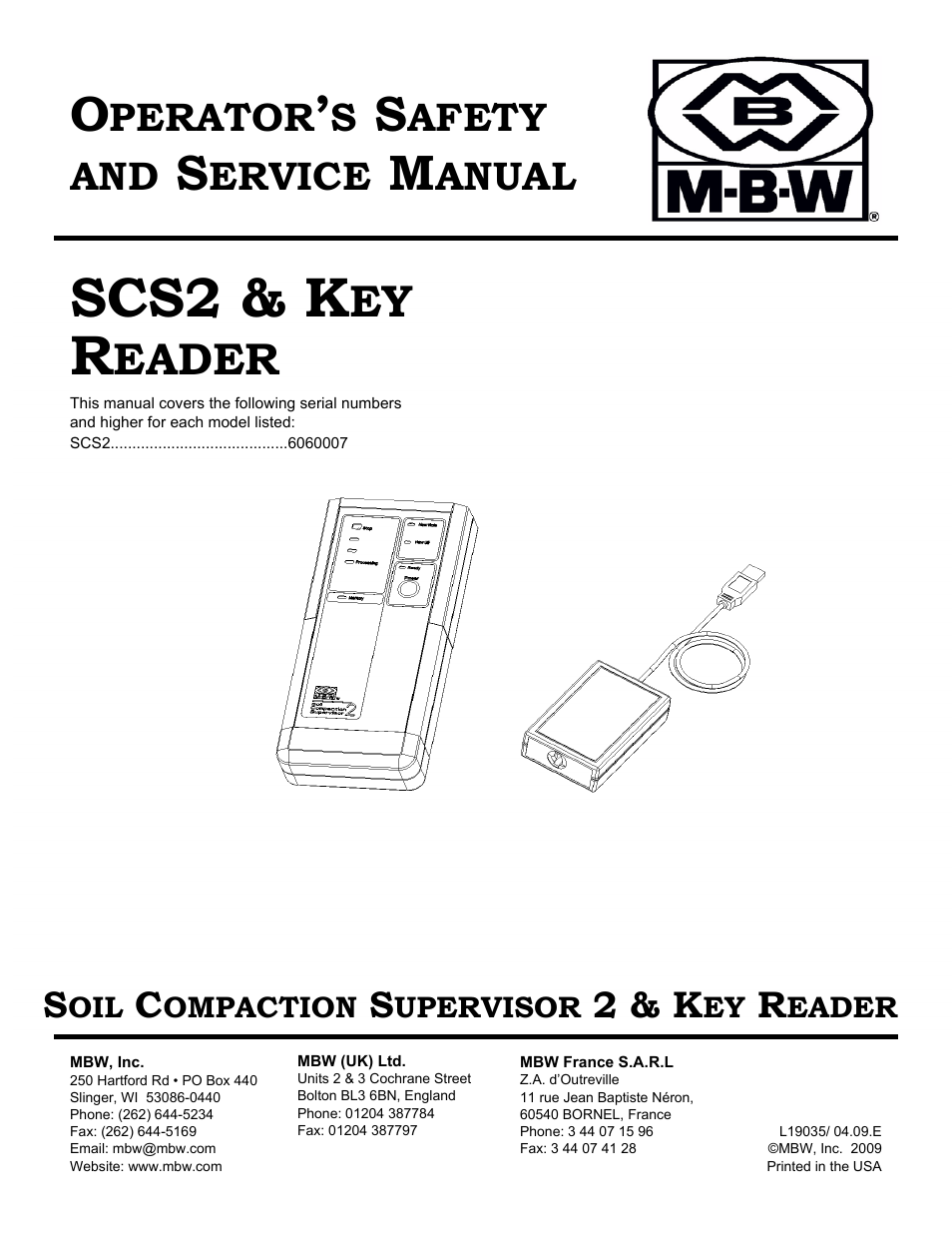 MBW SCS2 User Manual | 17 pages
