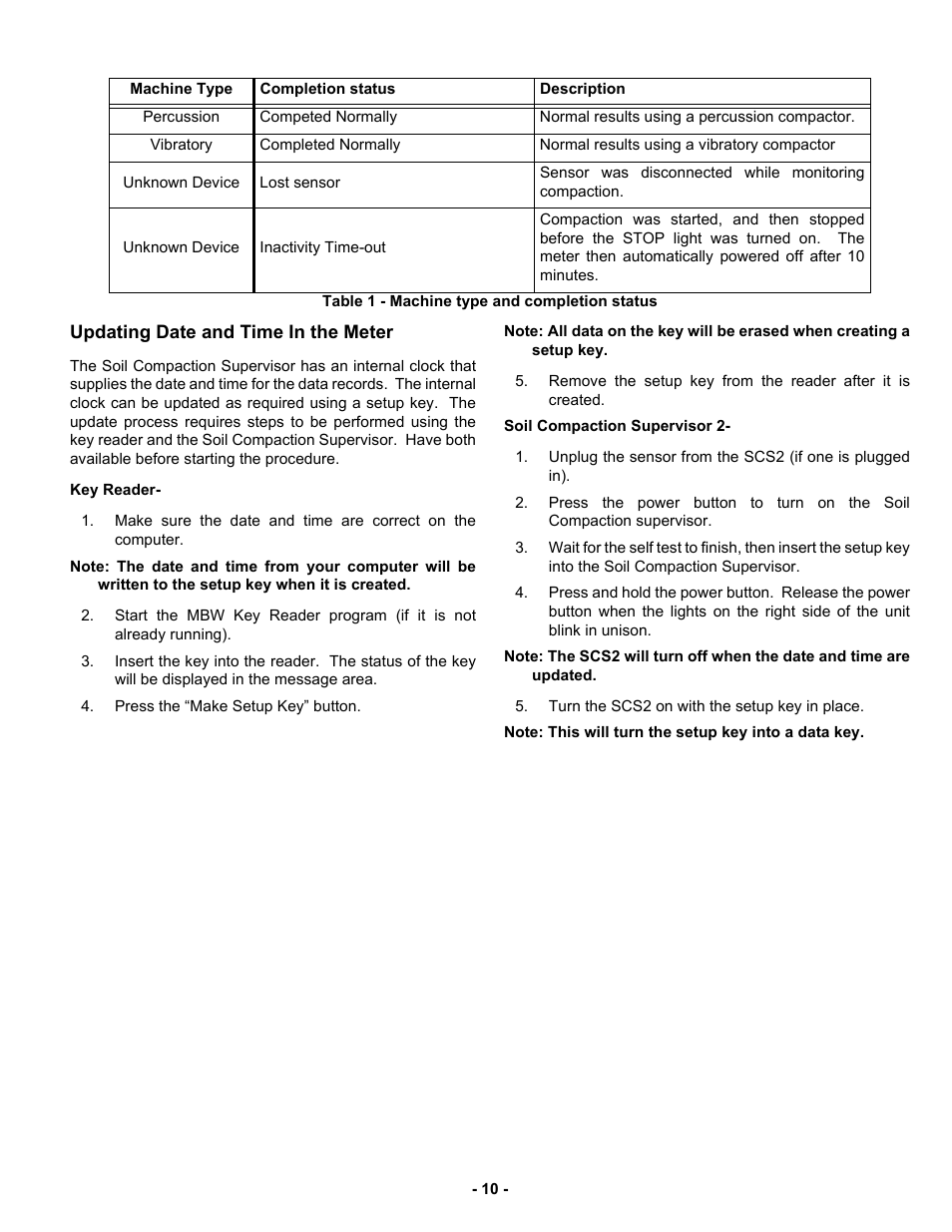 Updating date and time in the meter | MBW SCS2 User Manual | Page 12 / 17