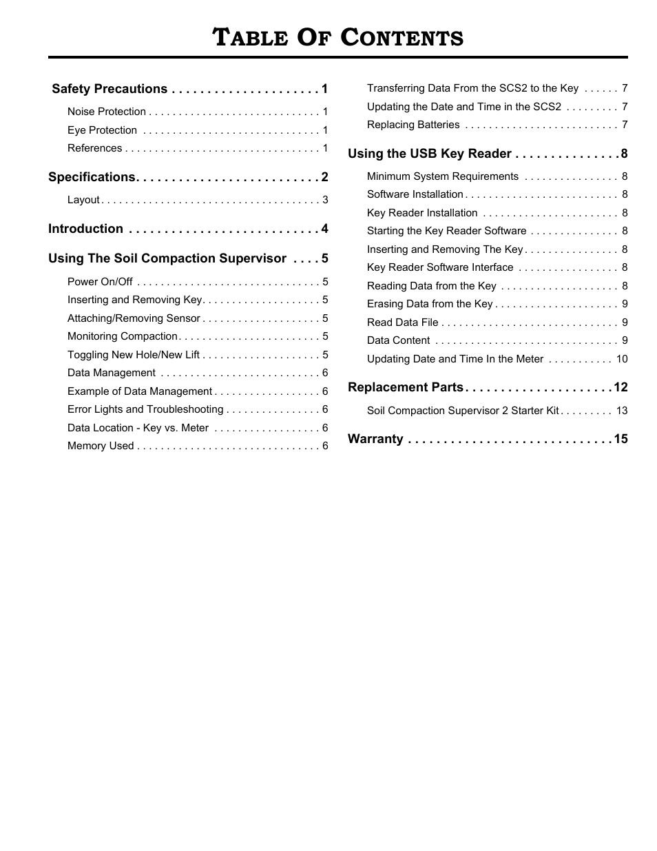 Able, Ontents | MBW SCS2 User Manual | Page 2 / 17