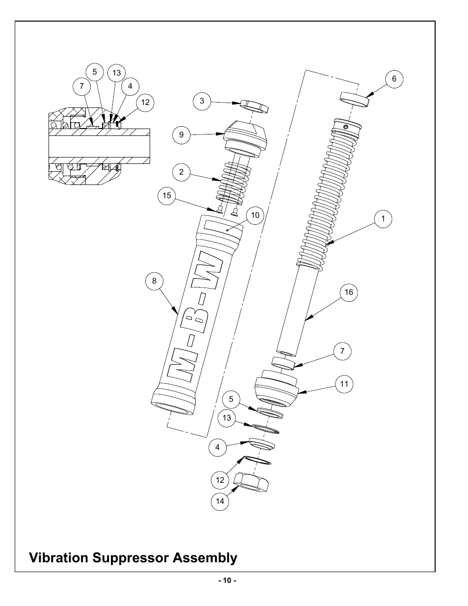 Vibration suppressor assembly | MBW VS77M User Manual | Page 13 / 21