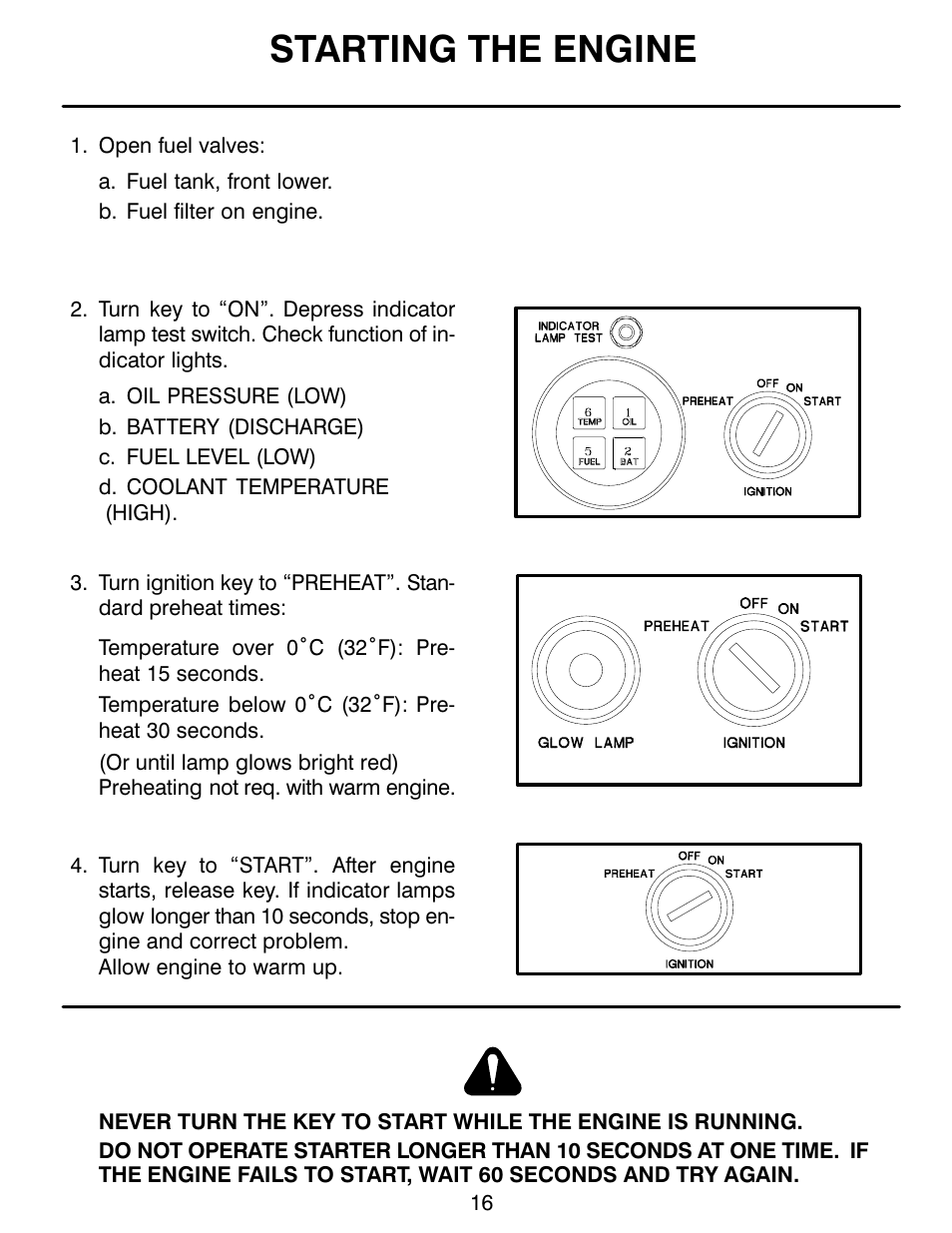 Starting the engine | MBW CG200 User Manual | Page 18 / 56