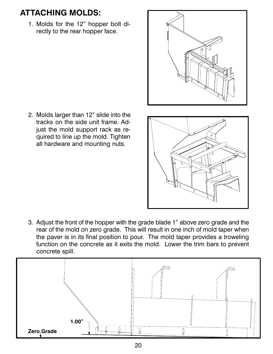 Attaching molds | MBW CG200 User Manual | Page 22 / 56