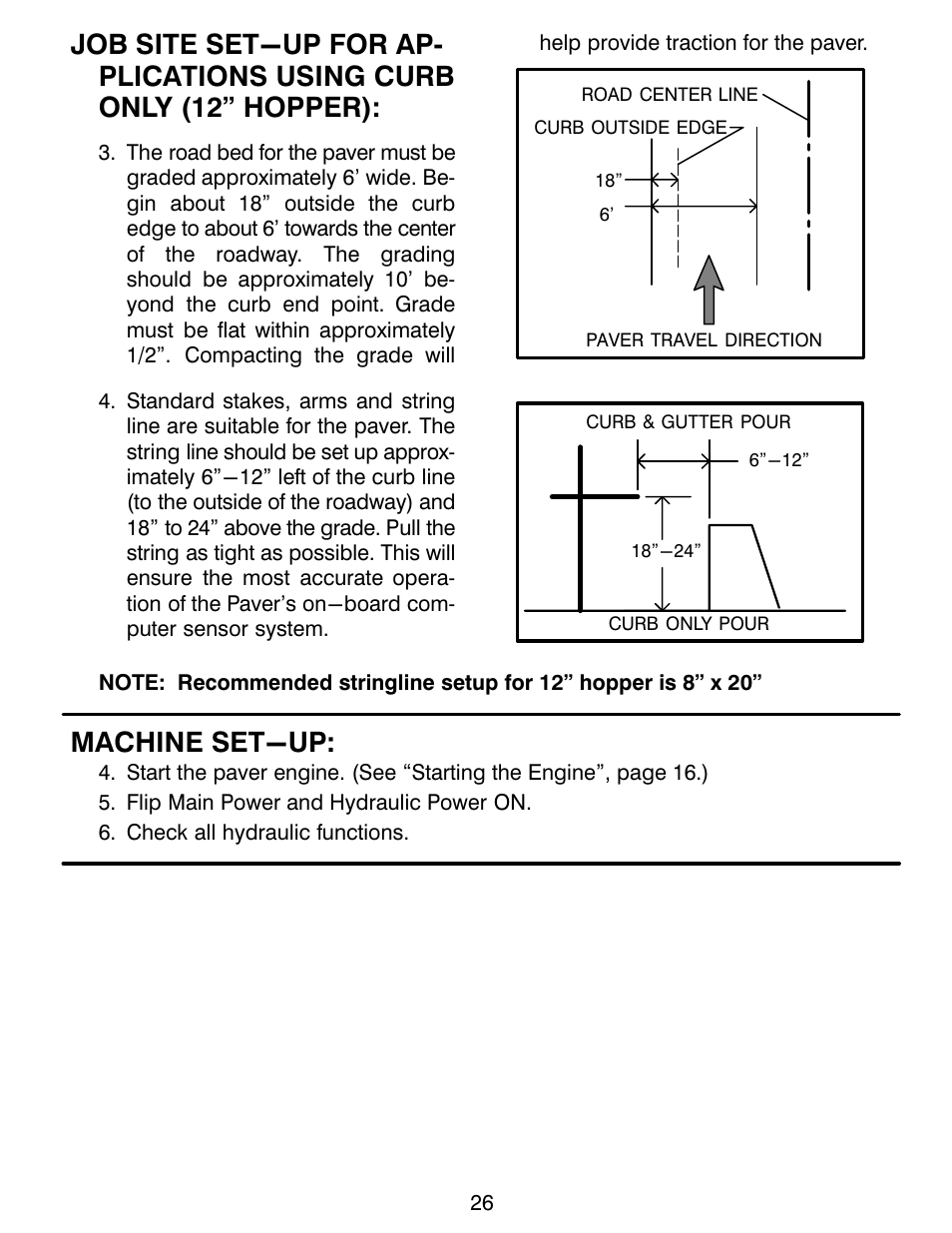 Machine set-up | MBW CG200 User Manual | Page 28 / 56