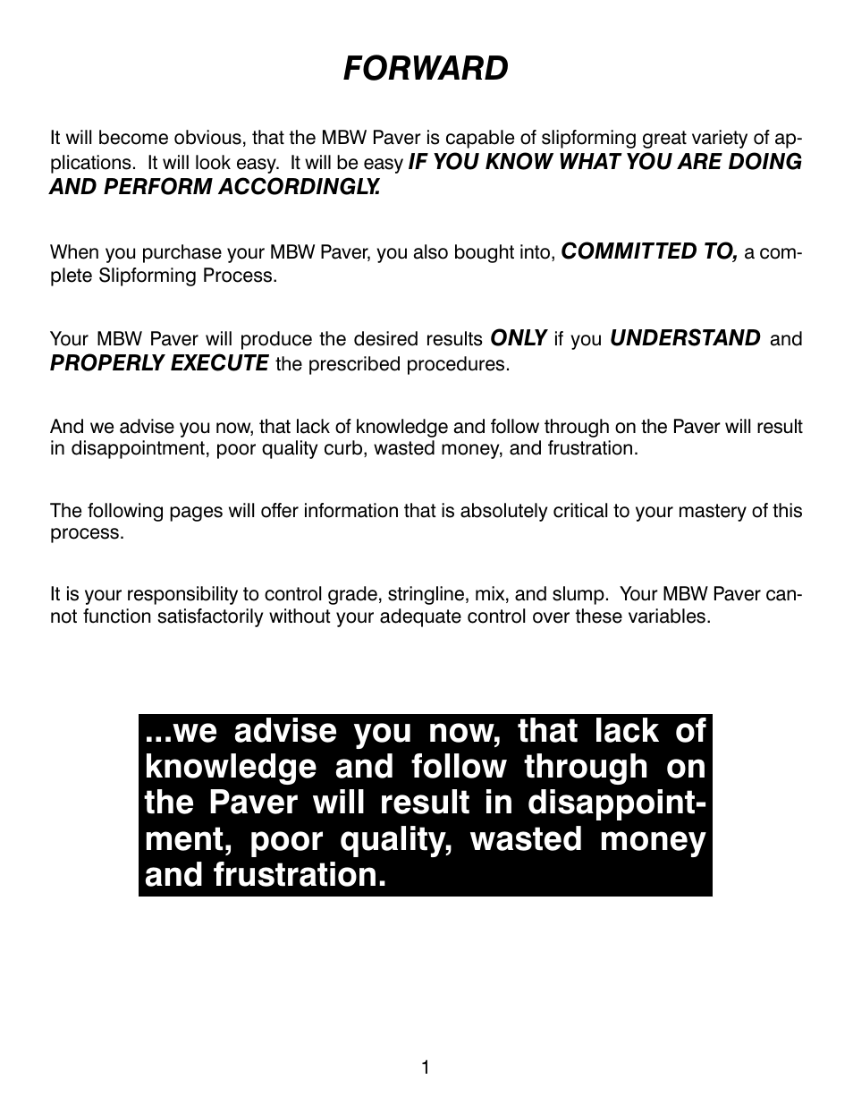Forward | MBW CG200 User Manual | Page 3 / 56