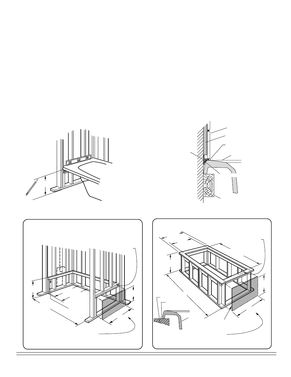 Typical recess installation, Typical pier type installation | American Standard Cadet Whirlpool/Bathing Pool 2772.XXXW User Manual | Page 2 / 4