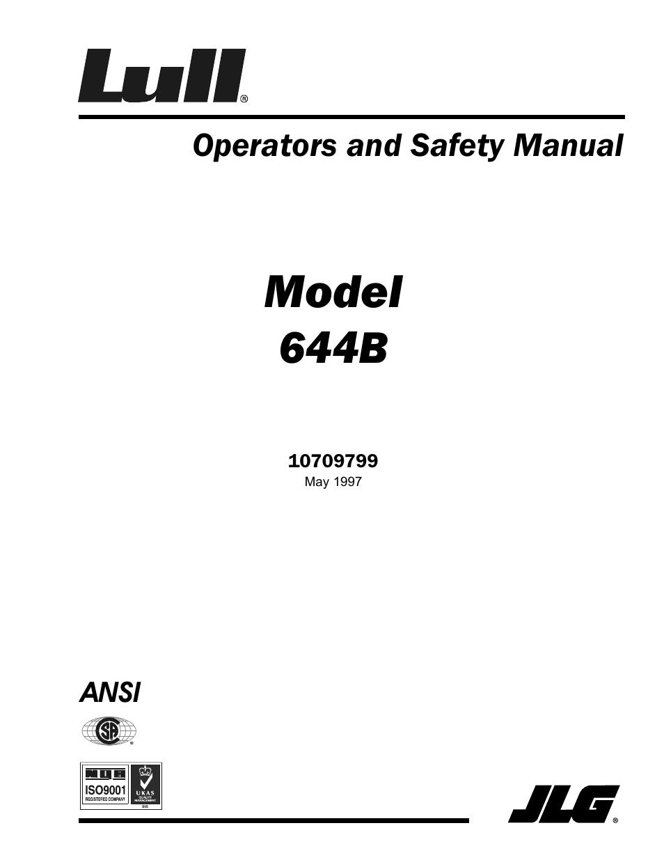 Lull 644B Operation Manual User Manual | 42 pages