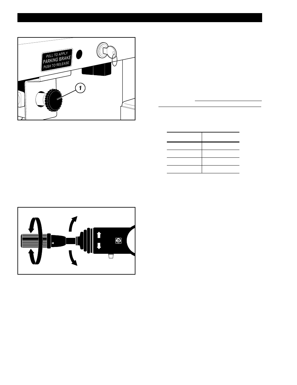 Instruments and controls, Park brake control, Shift selector | Important, Direction control, Speed range selection | Lull 644B Operation Manual User Manual | Page 14 / 42