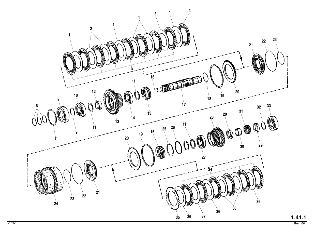 Clutch pack, forward, 1st gear | Lull 644B Parts Manual User Manual | Page 100 / 792