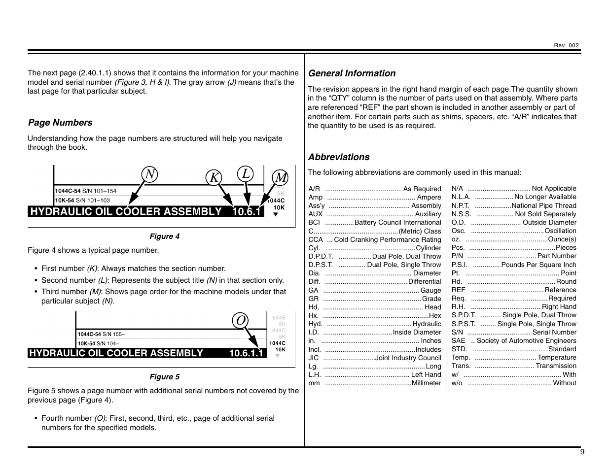 Lk m n o | Lull 644B Parts Manual User Manual | Page 12 / 792