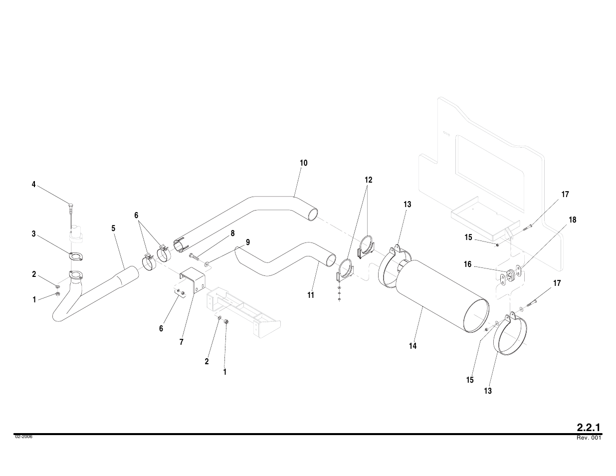 Exhaust assembly | Lull 644B Parts Manual User Manual | Page 142 / 792