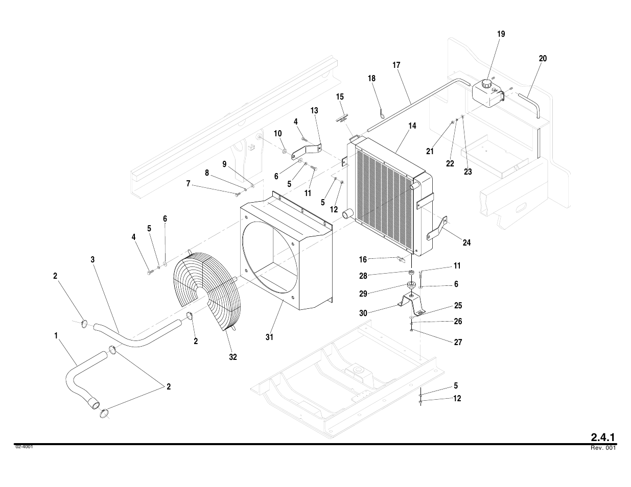 Radiator group assembly | Lull 644B Parts Manual User Manual | Page 146 / 792