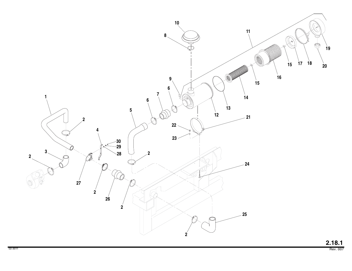 Air cleaner assembly | Lull 644B Parts Manual User Manual | Page 178 / 792