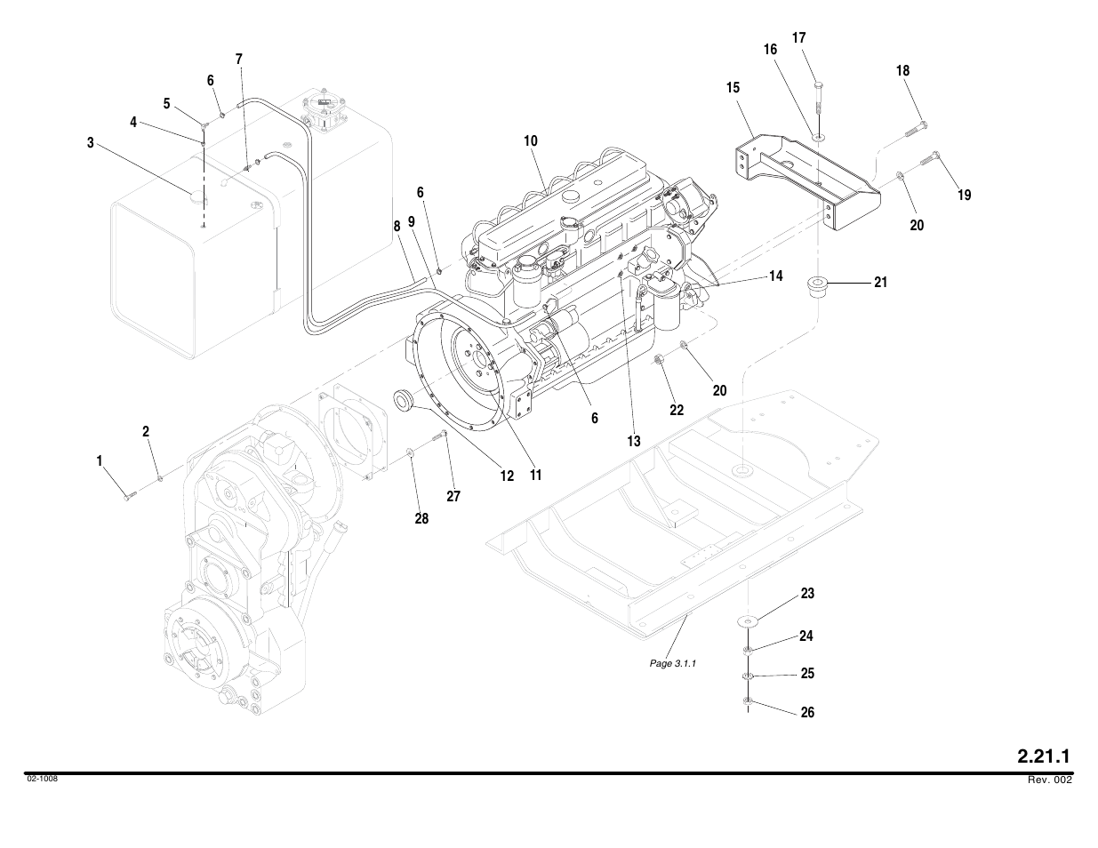 Engine mounting & fuel lines | Lull 644B Parts Manual User Manual | Page 186 / 792