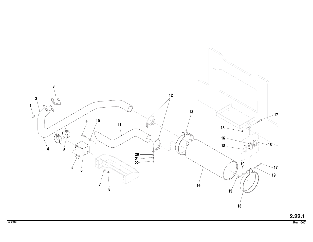 Exhaust assembly | Lull 644B Parts Manual User Manual | Page 188 / 792