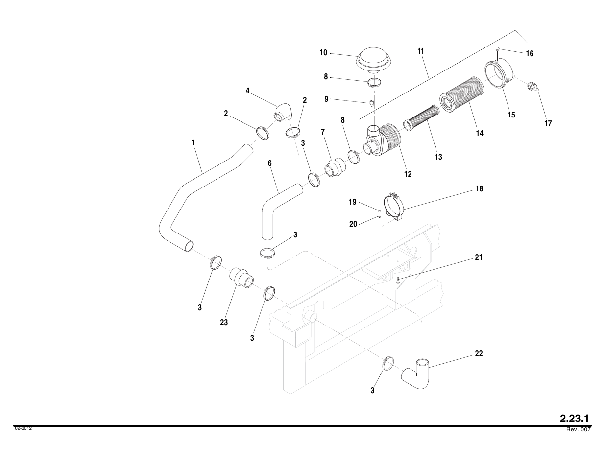 Air cleaner assembly | Lull 644B Parts Manual User Manual | Page 190 / 792