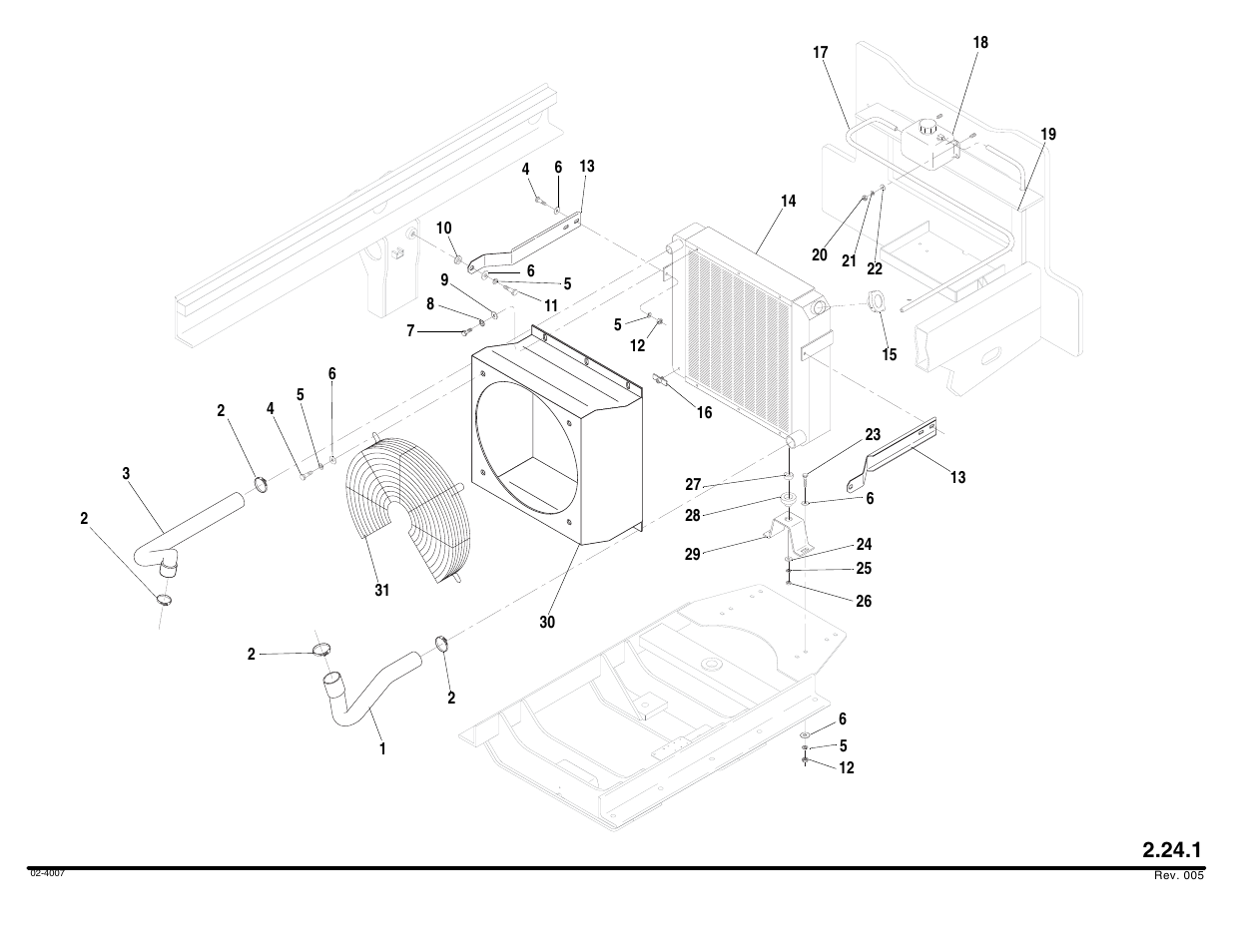 Radiator group assembly | Lull 644B Parts Manual User Manual | Page 192 / 792