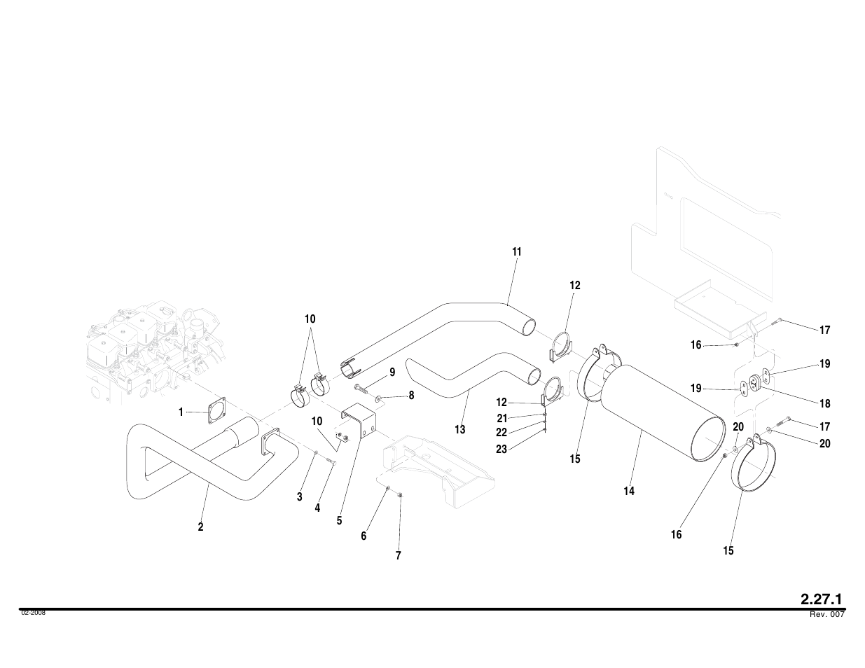 Exhaust assembly | Lull 644B Parts Manual User Manual | Page 200 / 792