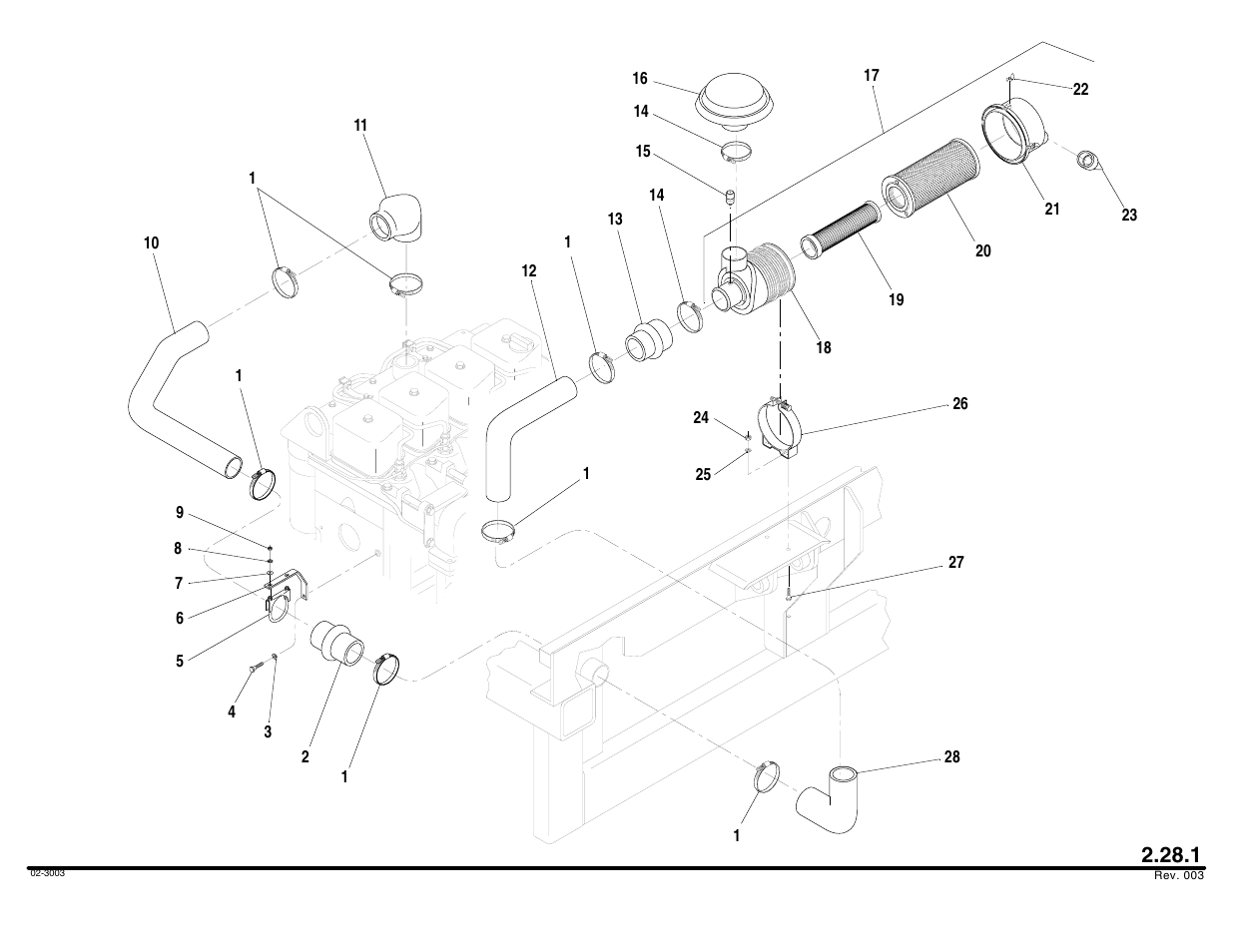 Air cleaner assembly | Lull 644B Parts Manual User Manual | Page 202 / 792