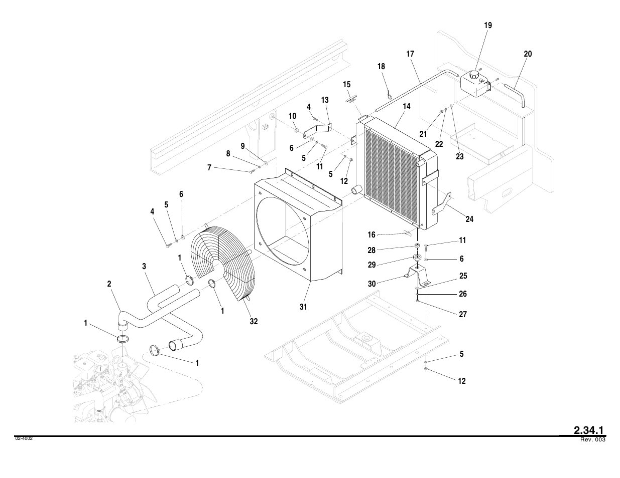 Radiator group assembly | Lull 644B Parts Manual User Manual | Page 222 / 792