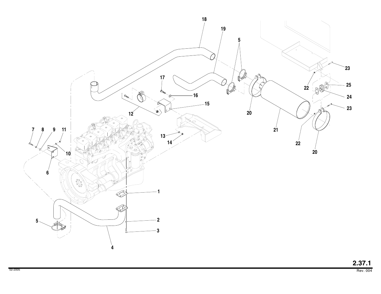 Exhaust assembly | Lull 644B Parts Manual User Manual | Page 234 / 792