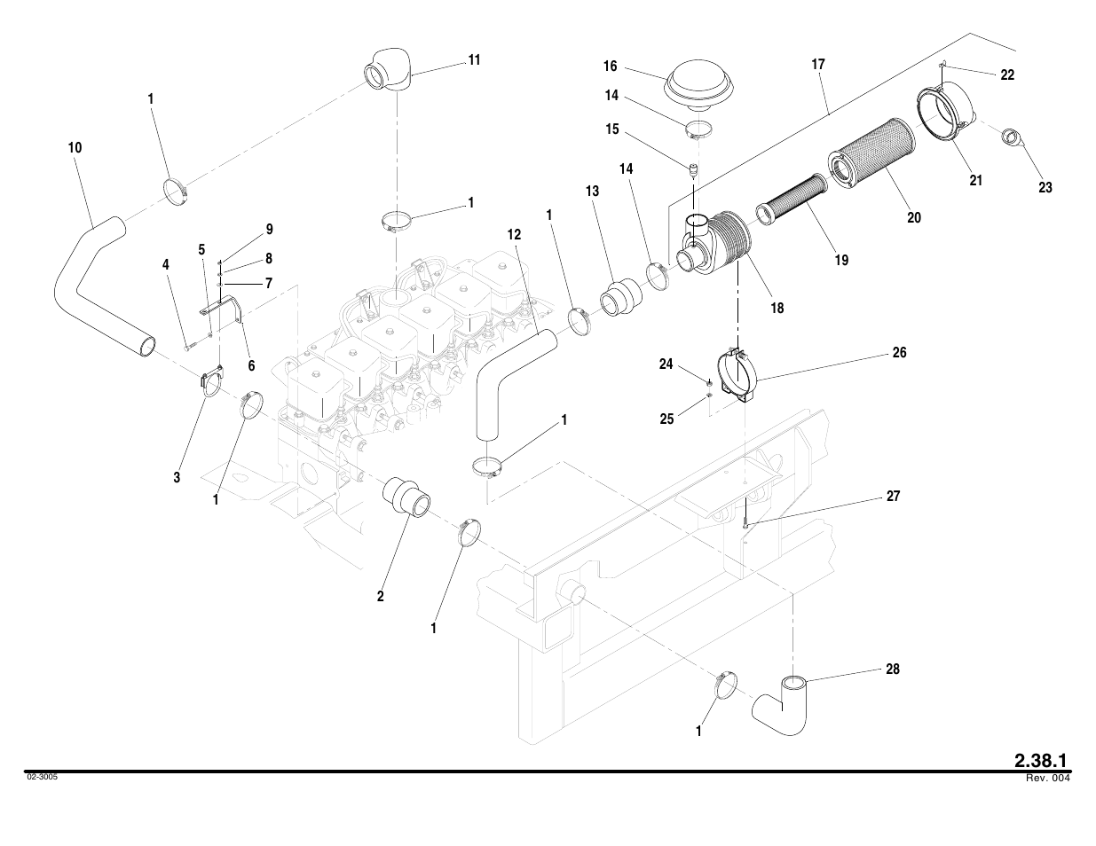 Air cleaner assembly | Lull 644B Parts Manual User Manual | Page 236 / 792