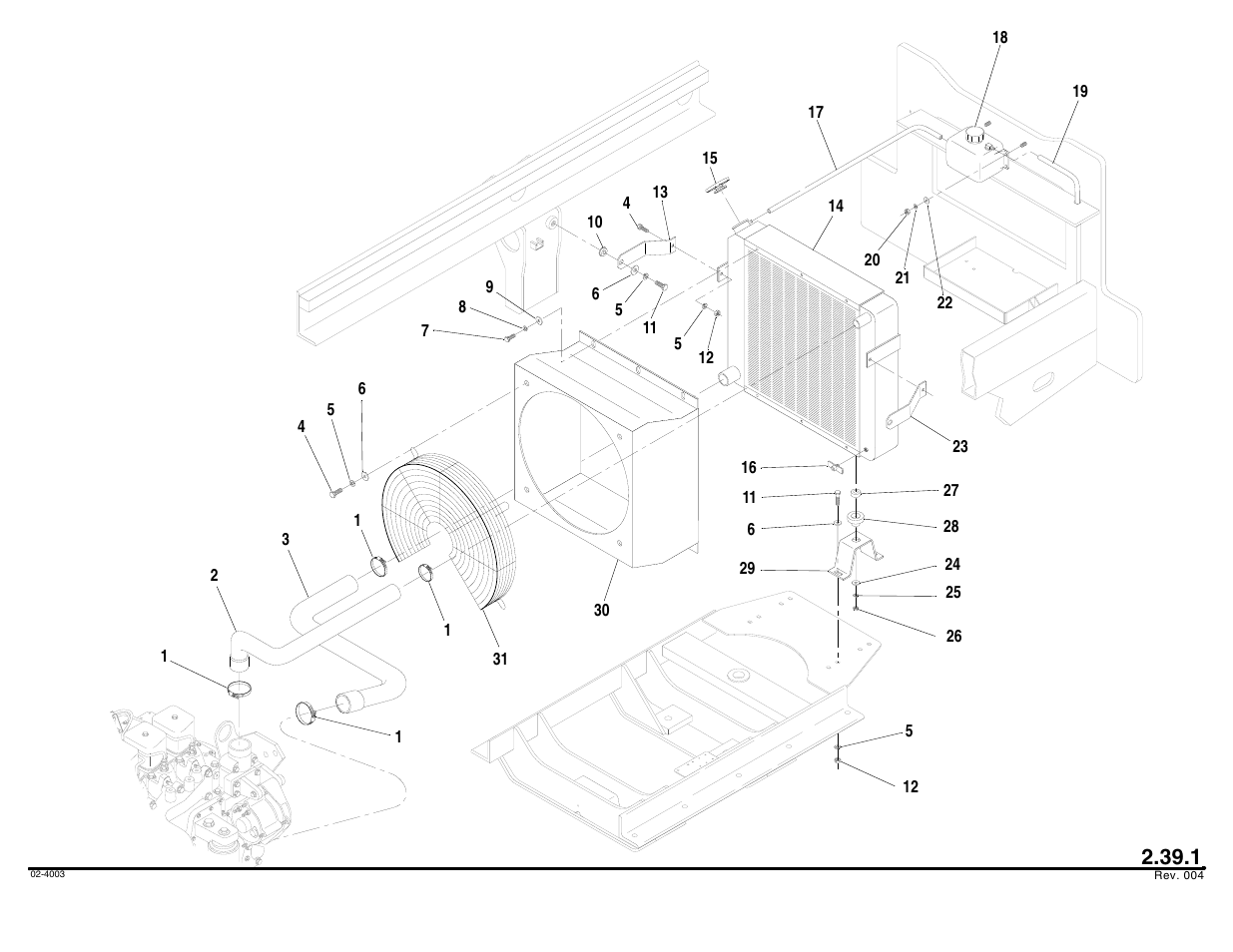 Radiator group assembly | Lull 644B Parts Manual User Manual | Page 238 / 792