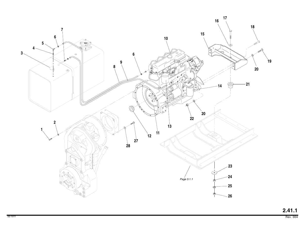 Engine mounting & fuel lines | Lull 644B Parts Manual User Manual | Page 244 / 792