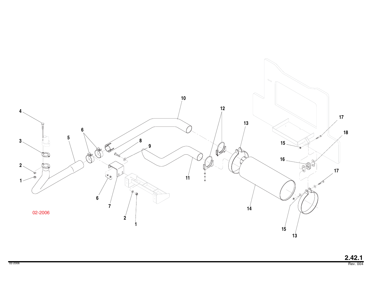 Exhaust assembly | Lull 644B Parts Manual User Manual | Page 246 / 792