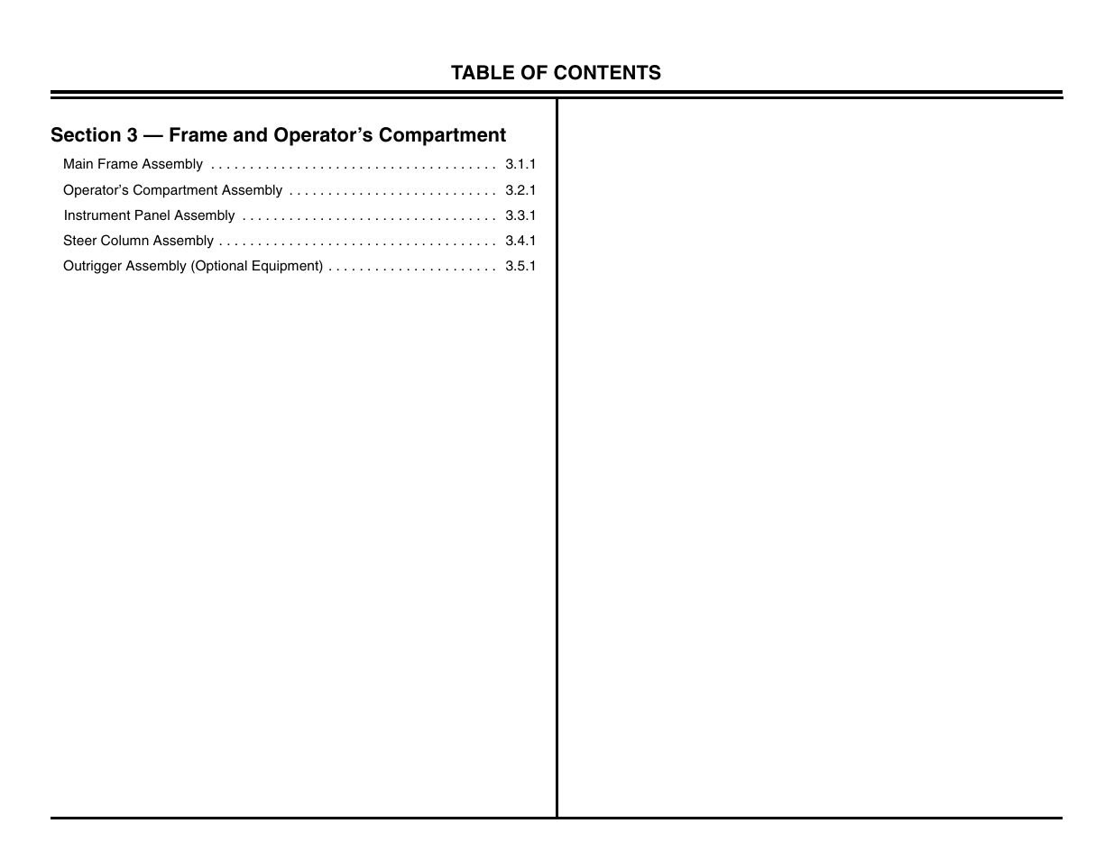 Section 3 frame & operator's compartment, Section 3 — frame and operator’s compartment | Lull 644B Parts Manual User Manual | Page 255 / 792