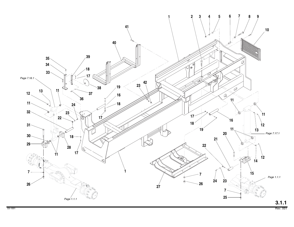 Main frame assembly | Lull 644B Parts Manual User Manual | Page 256 / 792