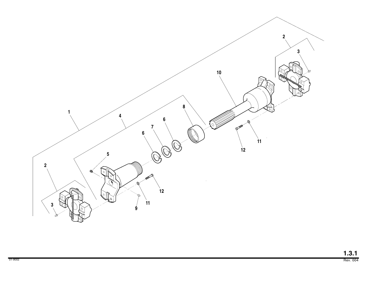 Rear drive shaft assembly | Lull 644B Parts Manual User Manual | Page 26 / 792