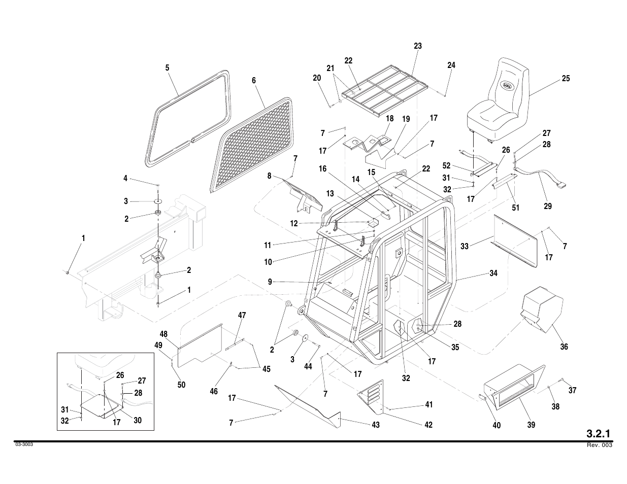 Operator’s compartment assembly | Lull 644B Parts Manual User Manual | Page 268 / 792