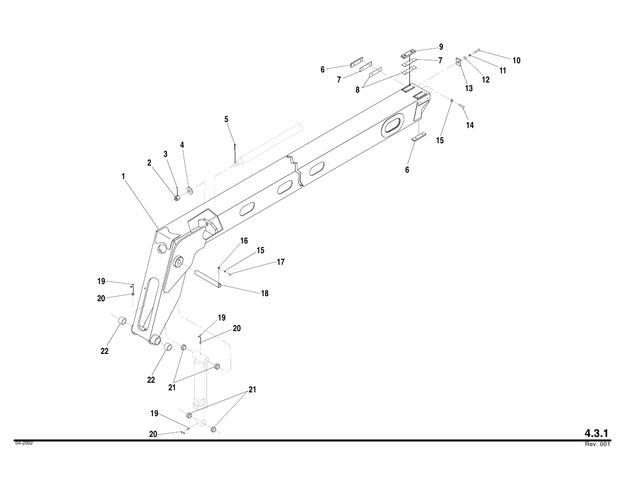 Inner boom assembly, 2-section | Lull 644B Parts Manual User Manual | Page 296 / 792