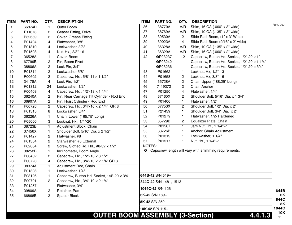 Outer boom assembly (3-section) 4.4.1.3, Outer boom assembly (3-section) | Lull 644B Parts Manual User Manual | Page 305 / 792